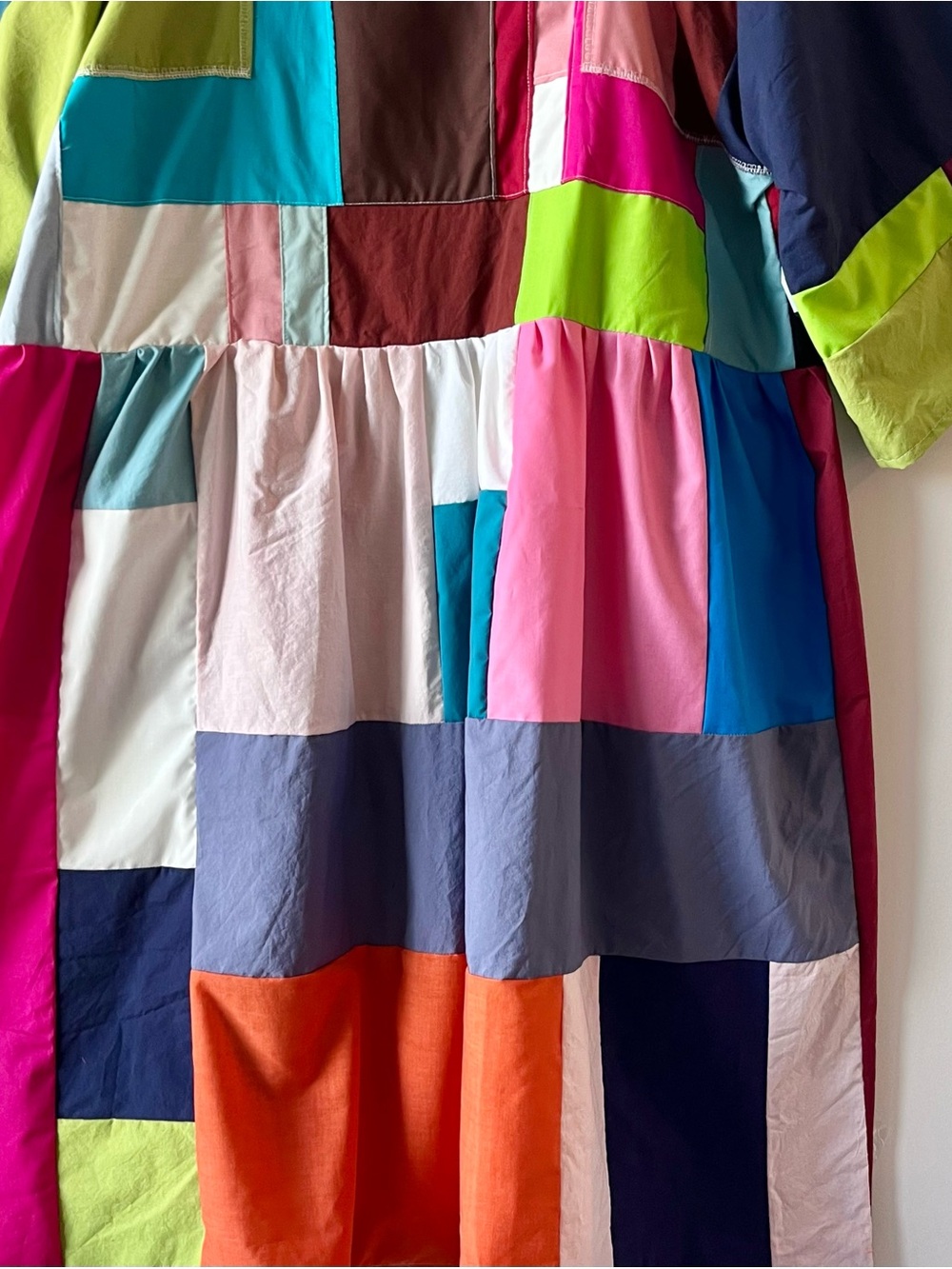Handmade Quilted Patchwork Colorblock Dress SKU 05033 - Picture 11 of 16